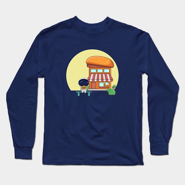 BURGER SHOP AND ASTRO Long Sleeve T-Shirt by Linescratches